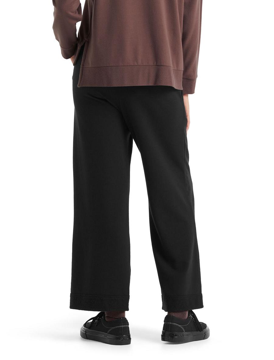 Black Icebreaker RealFleece™ Merino Dalston Wide Women's Pants | AU 1518YXFU